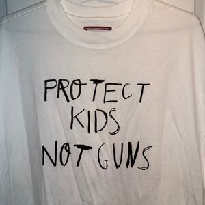 CHNGE Protect Kids Not Guns Graphic Tee Organic Cotton White Mens XXL
